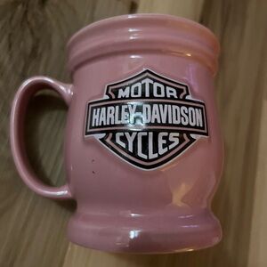 Harley Davidson Lavender Mauve Ceramic Mug Coffee Cup 2009 Biker Chick Embossed